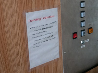 Sign in Church Lift