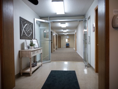 Narrow Church Hallway