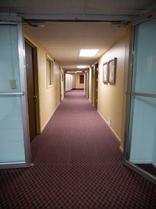 Narrow Church Hallway